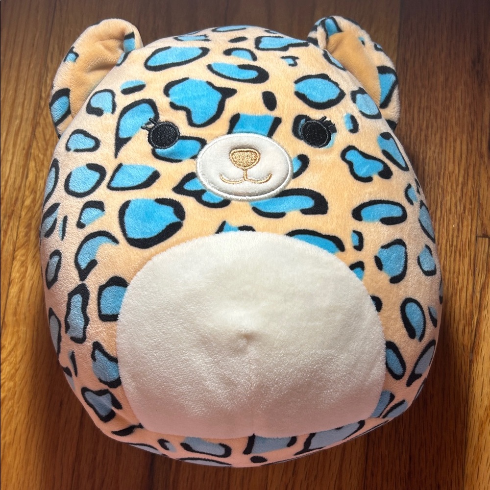 Squishmallows Cream and Blue Leopard Plush